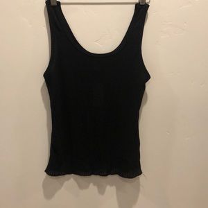 Black semi sheer tank top, size M